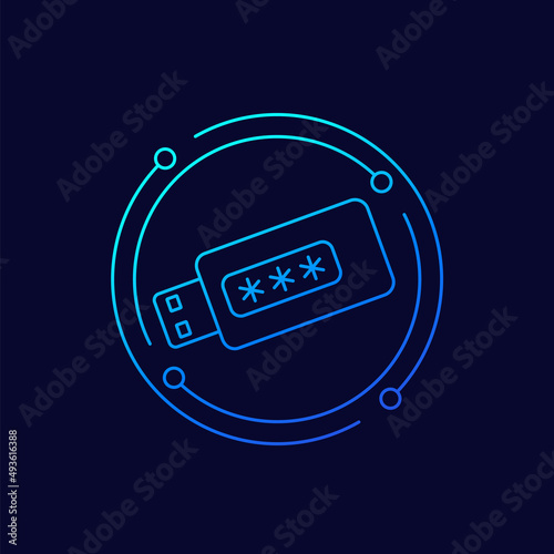 crypto wallet icon, linear design