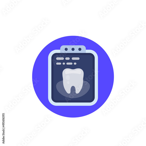 dental x-ray image icon, flat vector