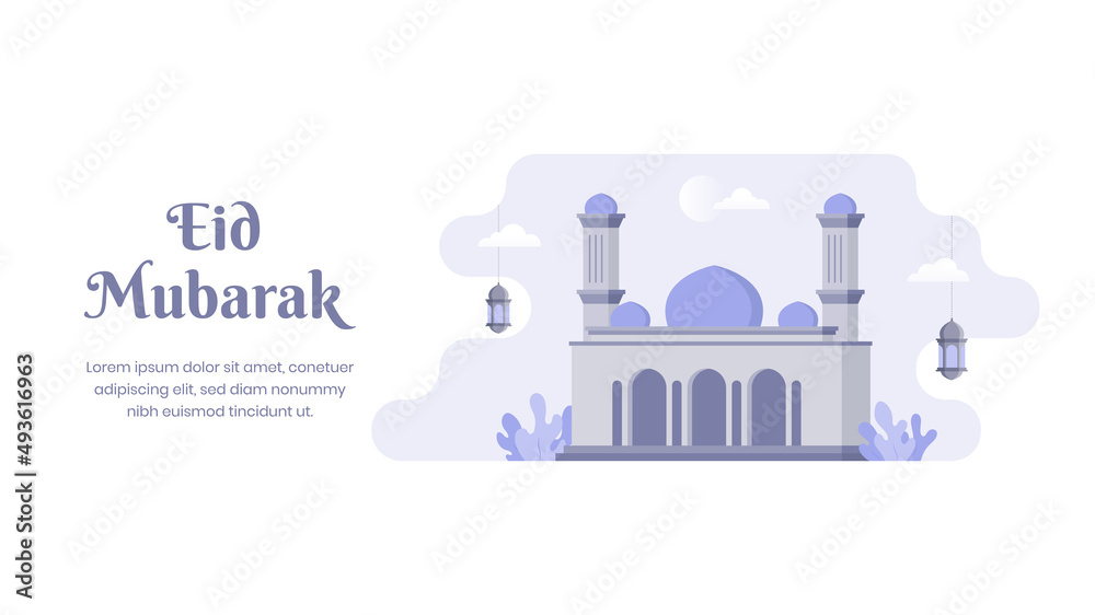 Obraz premium Flat eid al Fitr illustration