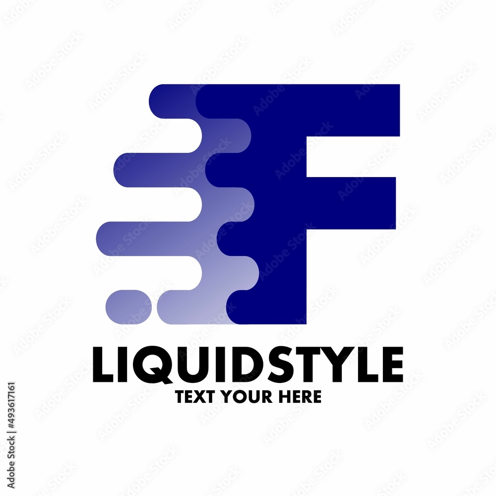 Fast or move letter F vector logo template with modern liquid style. Fast or move letter F vector logo template with modern liquid style.
