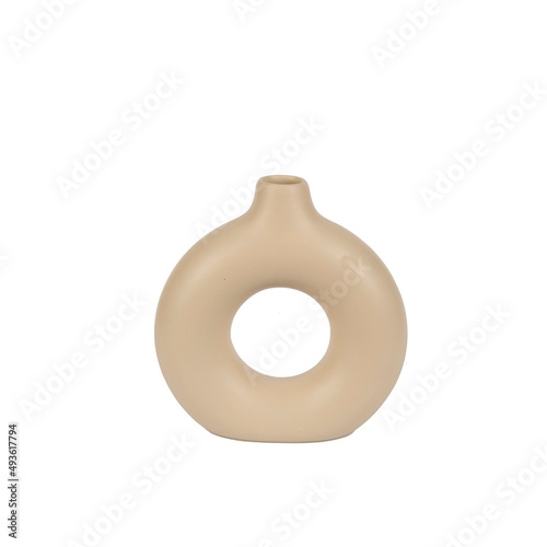 ceramic vase decorative object for home decoration isolated on white background