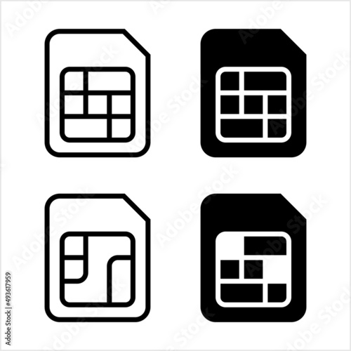 Sim Card Icon, Simcard, Cell, Mobile Phone Chip Card