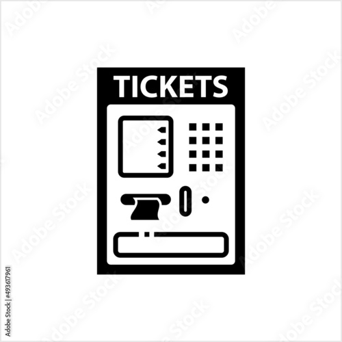 Ticket Machine Icon, Automatic Ticket Vending Machine, Paper Ticket, Pass Printing Machine