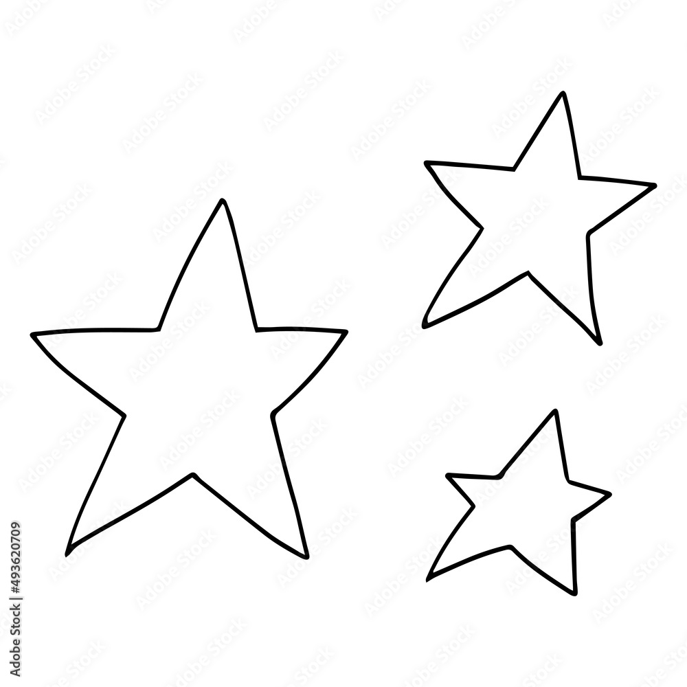Cartoon doodle stars isolated on white background. Cartoon doodle stars isolated on white background.