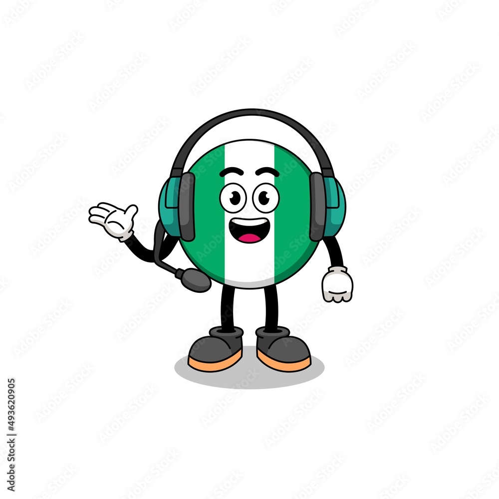 Mascot Illustration of nigeria flag as a customer services