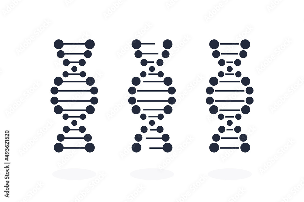 DNA icon set. Vector illustration. Flat style element. DNA icon set. Vector illustration. Flat style element.