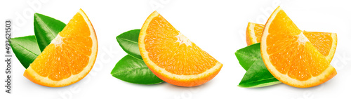 Bilde på lerret Juicy orange isolated on the white background