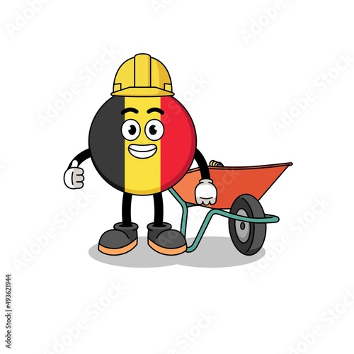 belgium flag cartoon as a contractor