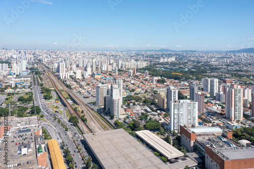 aerial view of the busiest region of Tatupé in São Paulo, east side