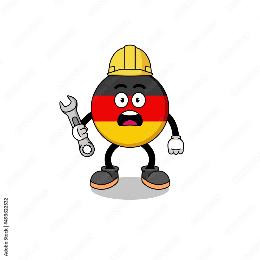 Character Illustration of germany flag with 404 error Character Illustration of germany flag with 404 error