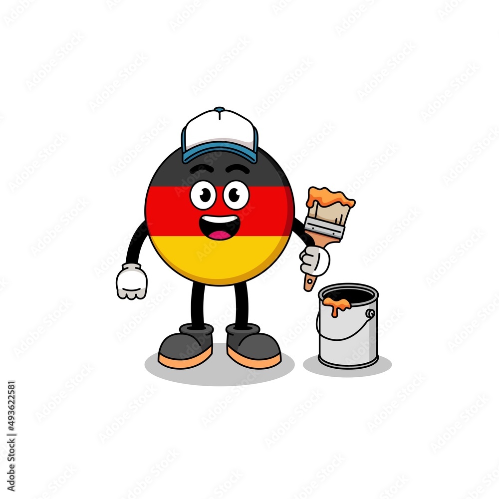 Character mascot of germany flag as a painter Character mascot of germany flag as a painter