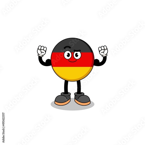 Mascot cartoon of germany flag posing with muscle