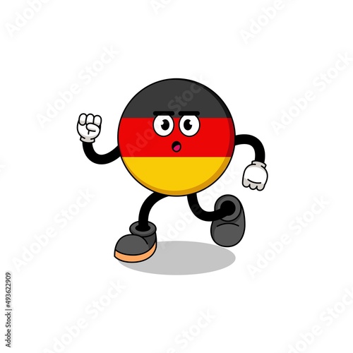 running germany flag mascot illustration