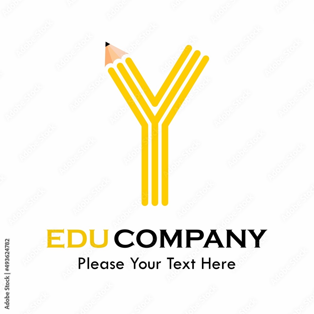 Letter y with pencil logo template illustration. suitable for education Letter y with pencil logo template illustration. suitable for education