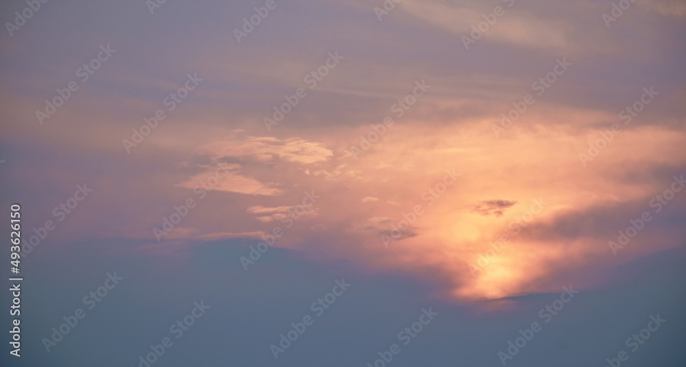 cloud spreading on sunset twilight sky in evening