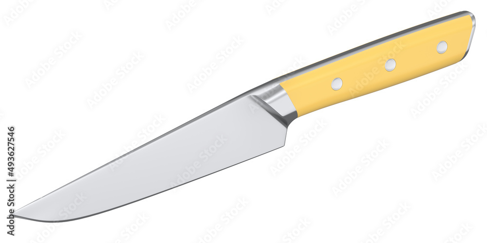 Chef's kitchen knife with a wooden handle isolated on white background. Chef's kitchen knife with a wooden handle isolated on white background.