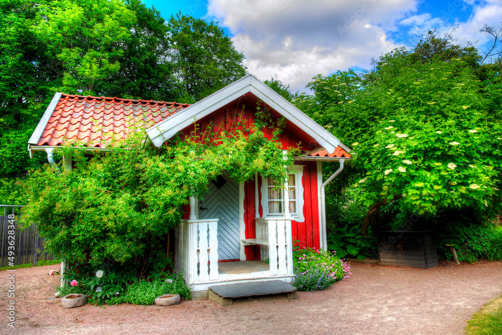 Small Cottage in the Botanical Gardens in Gothenburg, Sweden