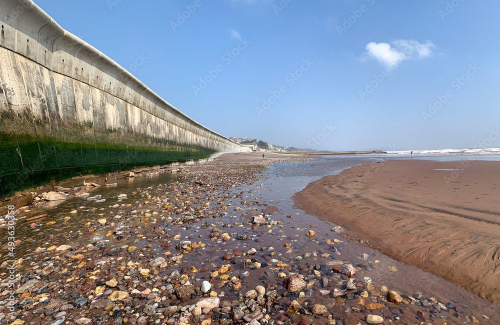 Dawlish Sea Wall at low tide