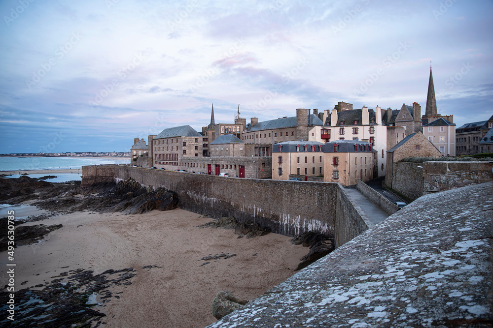 Architecture of the city of Saint Malo in Brittany, France