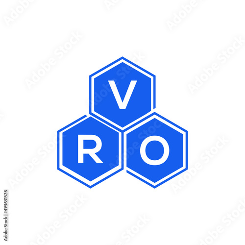 VRO letter logo design on black background. VRO  creative initials letter logo concept. VRO letter design. photo