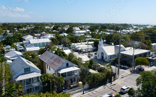 The aerial view of the town from the top of lighthouse near Key West, Florida © K.A