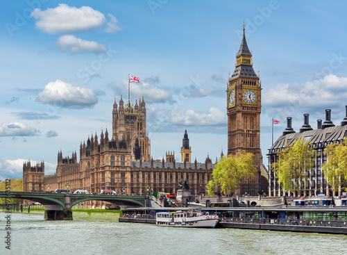 Photography Houses of Parliament (Westminster palace) and Big Ben tower, London, UK