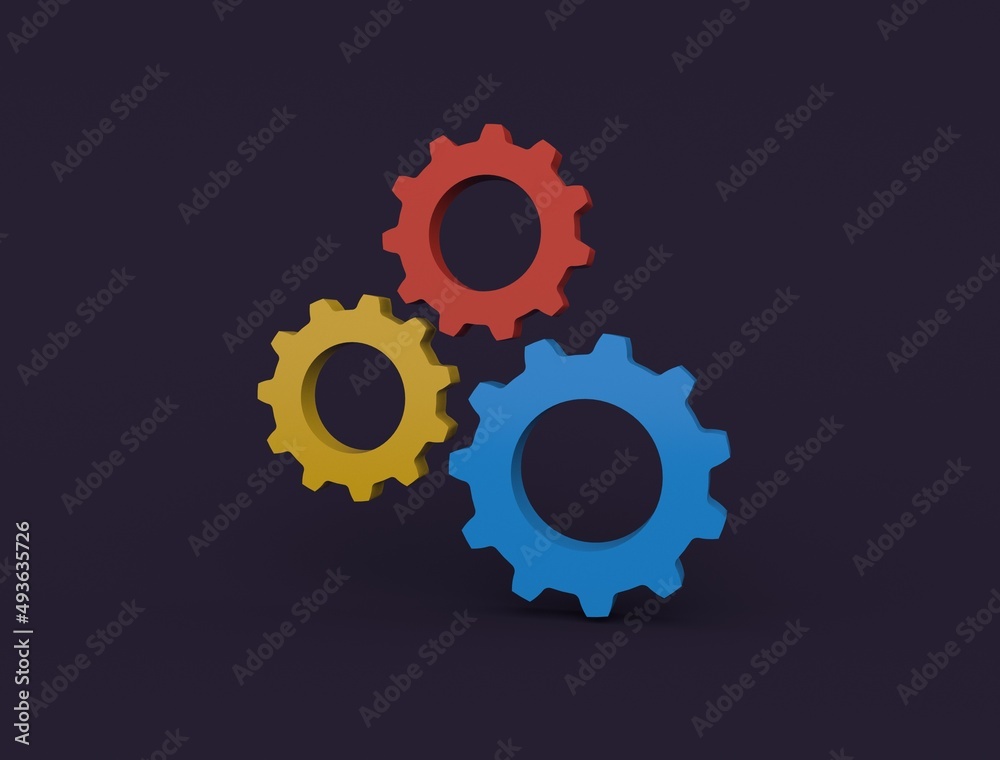 gear 3D icon , flat design best 3d illistration icon logo design