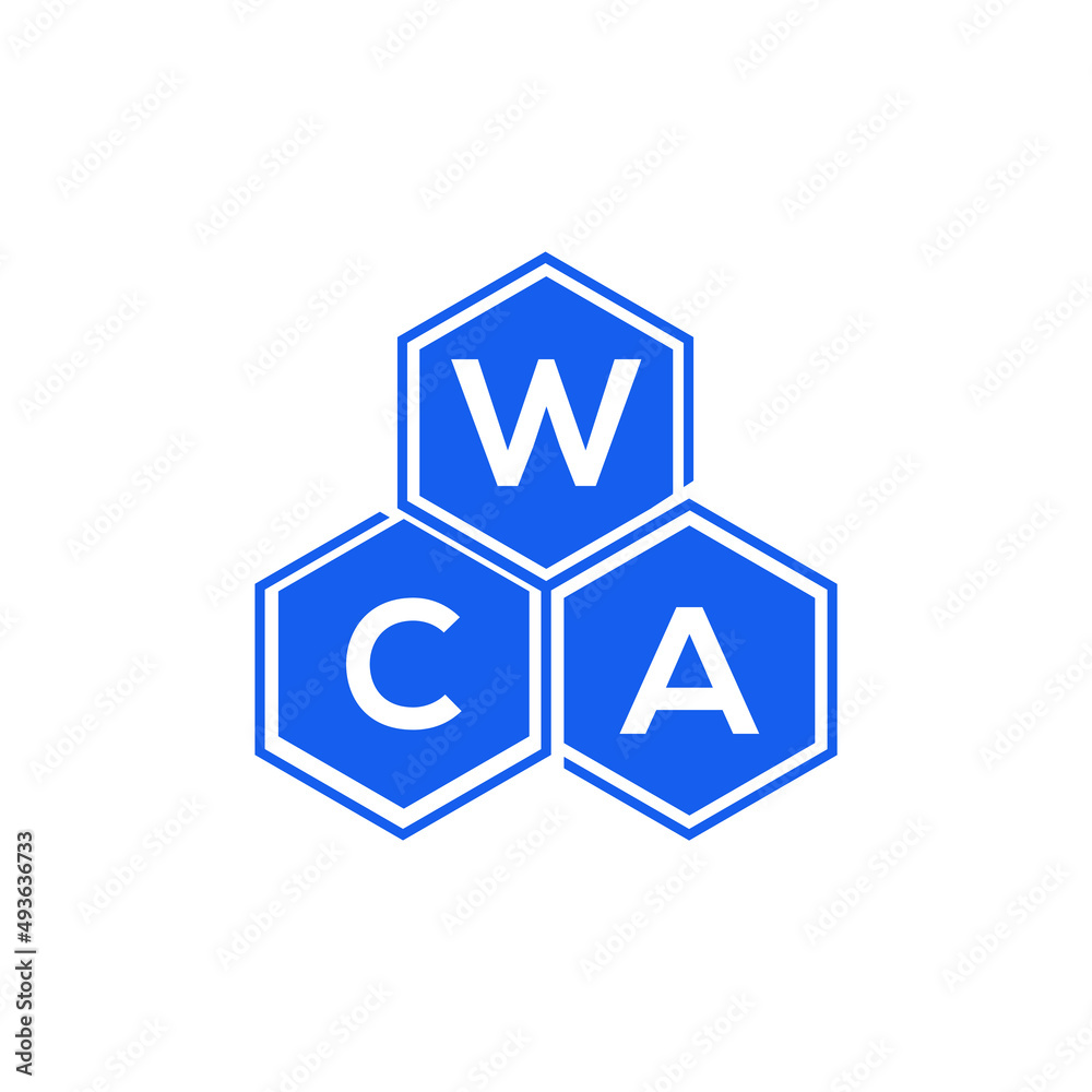 WCA letter logo design on black background. WCA  creative initials letter logo concept. WCA letter design.