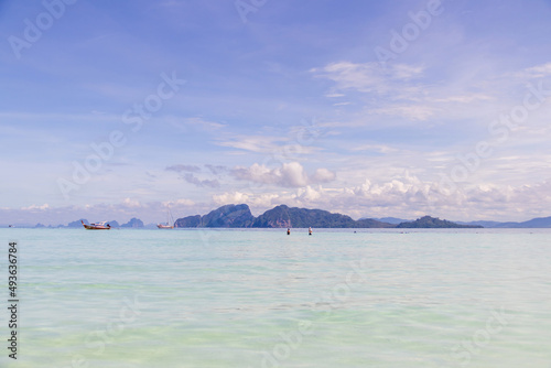 Crystal clear water and a very interesting snorkeling reef, that is swimmable from the beach at Koh Kradan in Trang, Thailand. 