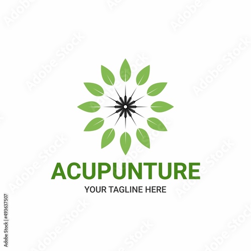 Acupuncture needles as medical symbols logo template with vector files.