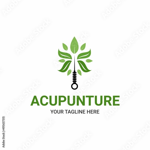 Acupuncture needles as medical symbols logo template with vector files.