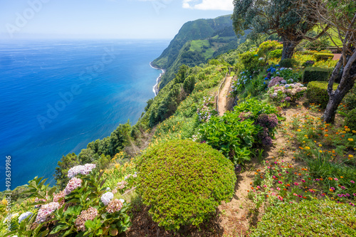 Obraz na płótnie Miradouro de Sossego viewpoint, Sao Miguel Island, Azores, Portugal w salonie
