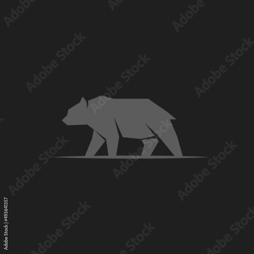 grizzly bears silhouette simple line art logo icon template vector illustration design. isolated animal silhouette wildlife natural logo concept