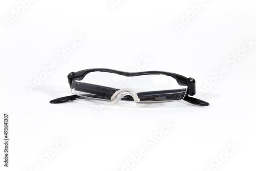  Magnifying glasses with LED lighting. Colour: Transparent/Black. Material: Plastic Lens type: Aspherical lens. White background.
