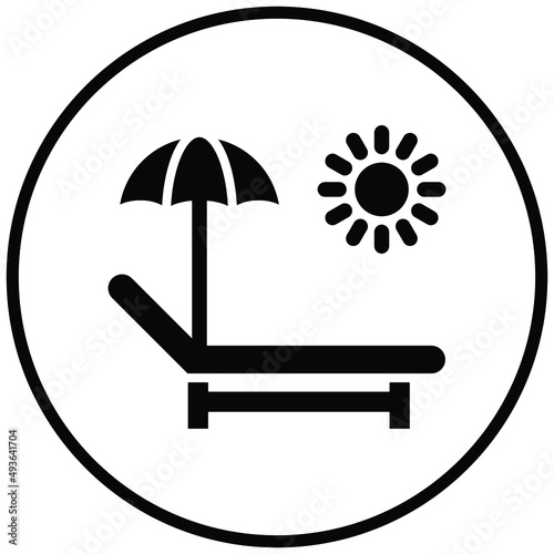 Sun Bed Icon Style