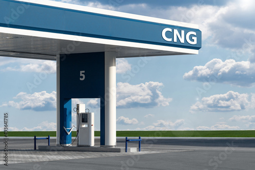 Concept of compressed natural gas filling station photo