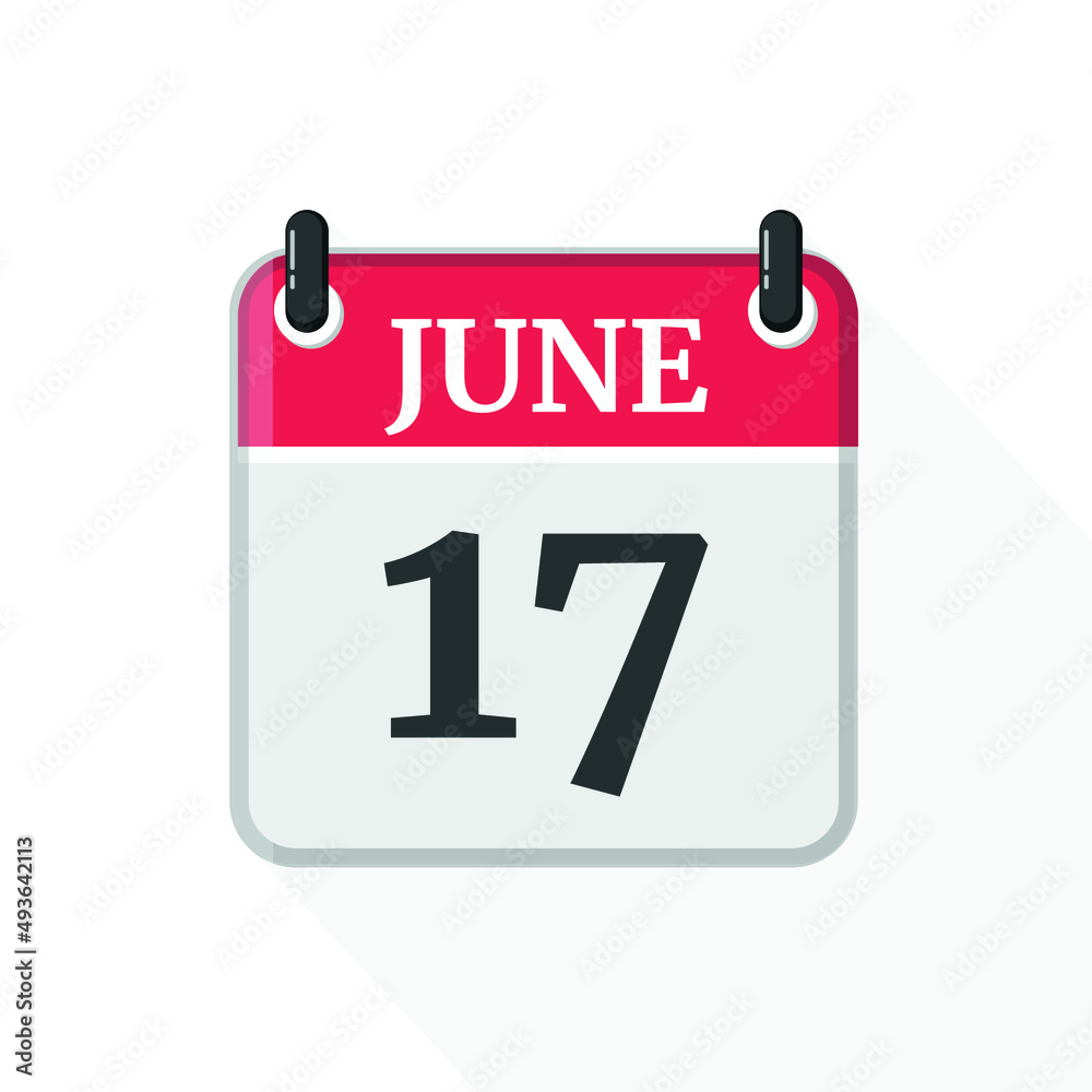 Calendar on white background. 17 June. Calendar on white background. 17 June.