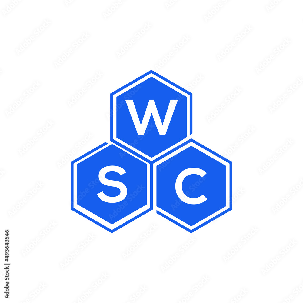 WSC letter logo design on White background. WSC creative initials letter logo concept. WSC letter design. WSC letter logo design on White background. WSC creative initials letter logo concept. WSC letter design.