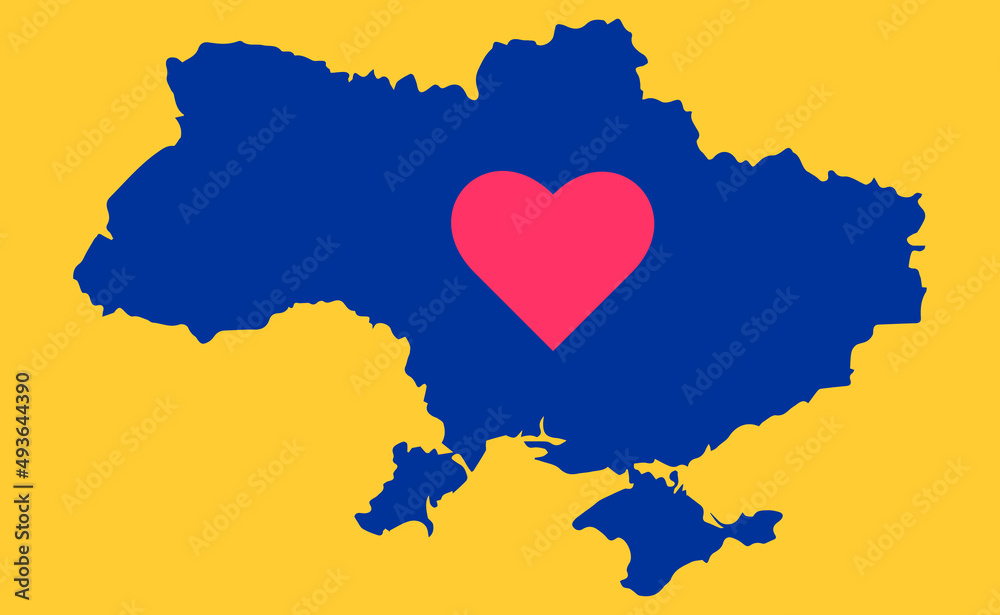 Support Ukraine. I stand with Ukraine. Supporting Hand. Peace to Ukraine. Support Ukraine sign. War in Ukraine concept.