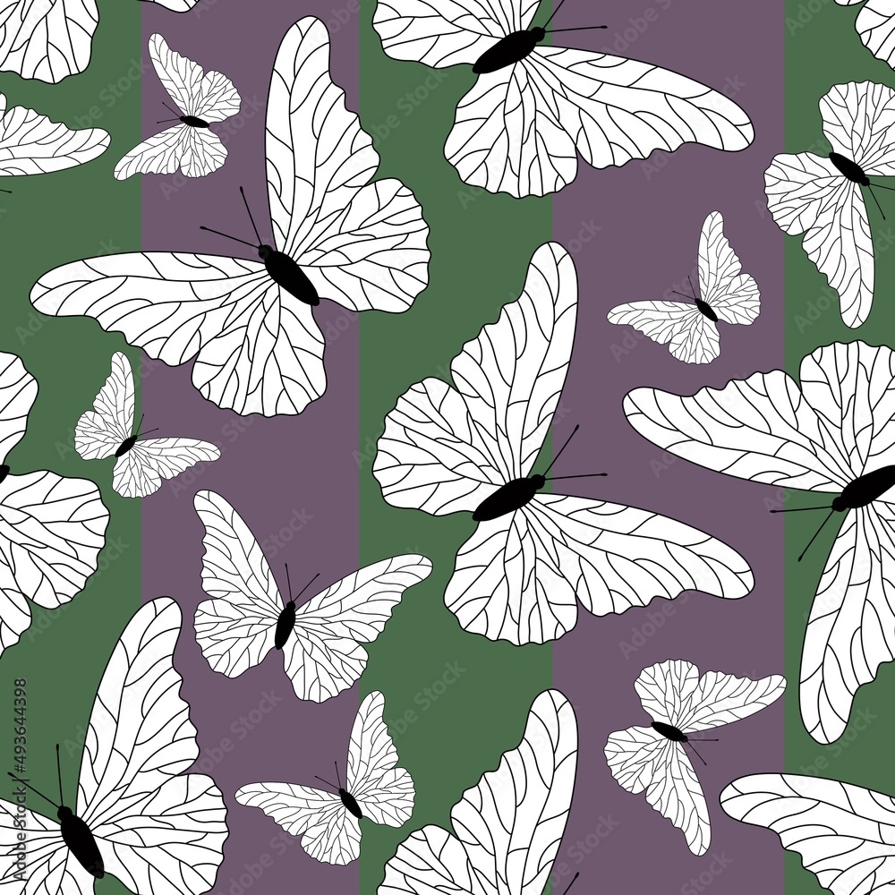 Seamless butterfly pattern for fabrics and textiles and packaging and linens and gifts and cards