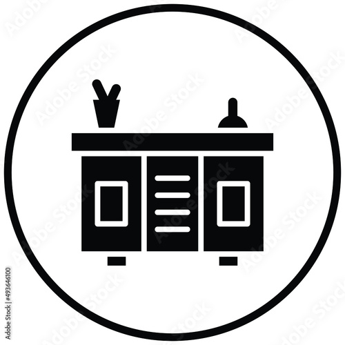 Counter Desk Icon Style