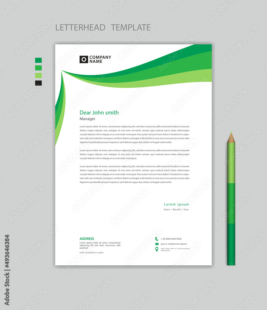 Creative Letterhead template vector, minimalist style, printing design