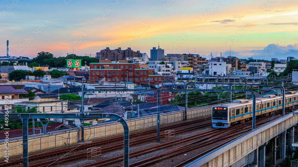 Obraz premium Beautiful Tokyo sunset