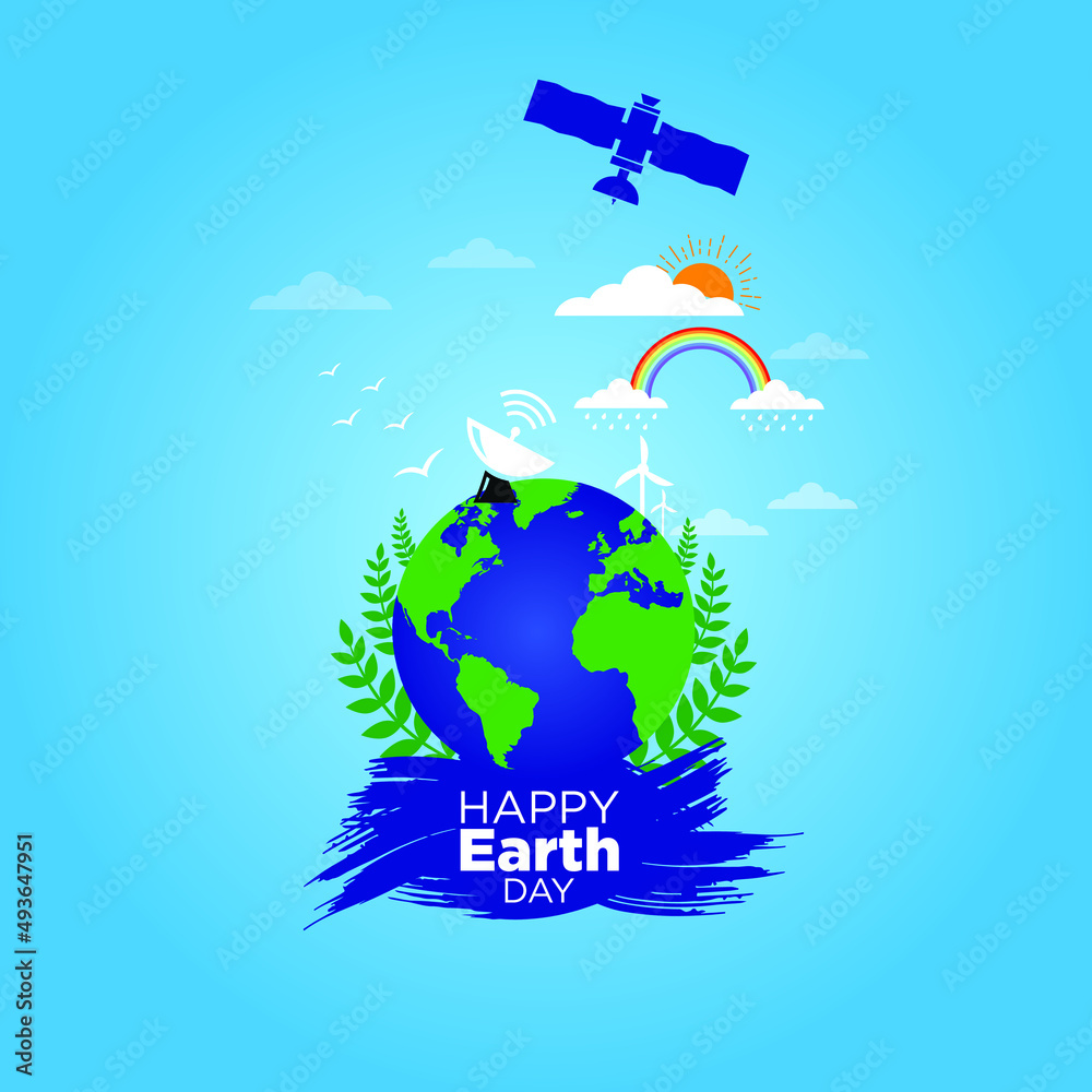 Naklejka premium Happy Earth Day. April 22. Holiday concept. Template for background, banner, card, poster. vector illustration.