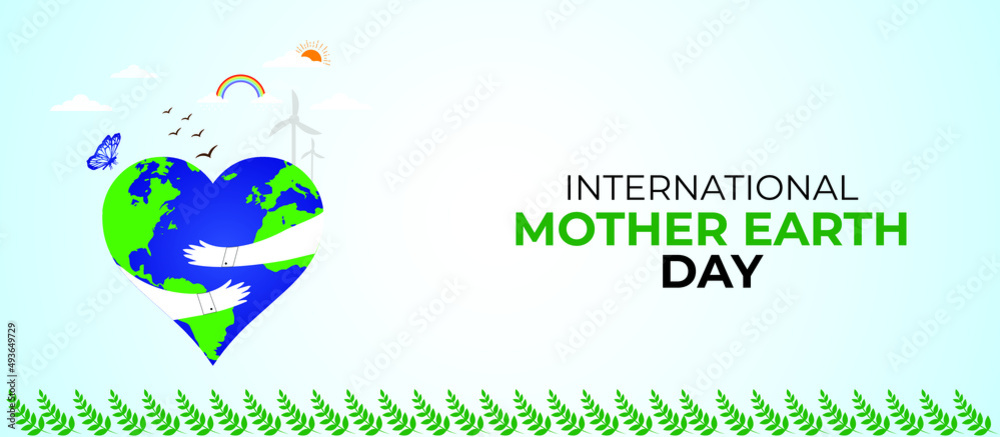 International Mother Earth Day. Template for background, banner, card, poster vector illustration.
