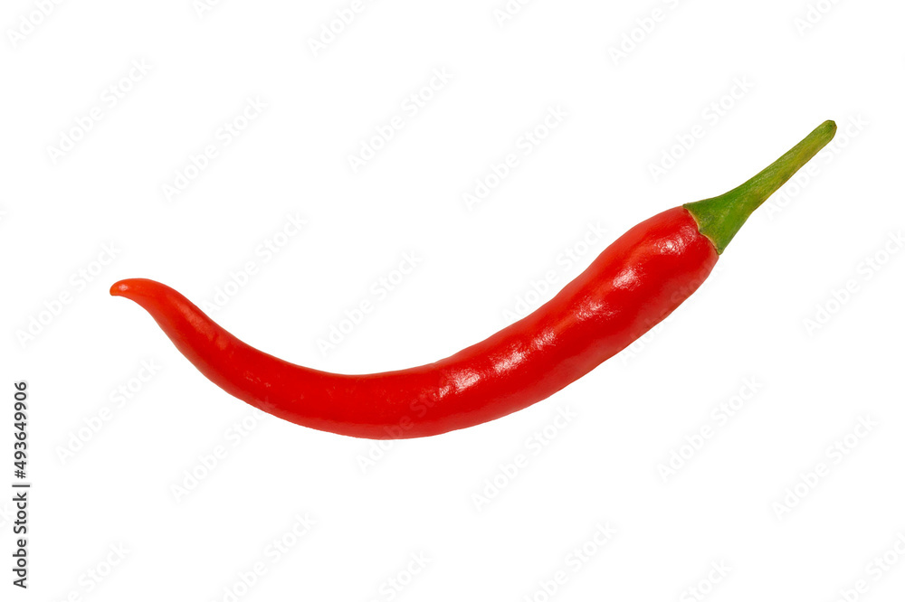 Fresh, red, thai pepper. Isolated chili on a white background. Fresh, red, thai pepper. Isolated chili on a white background.