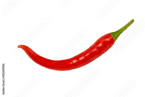 Fresh, red, thai pepper. Isolated chili on a white background.