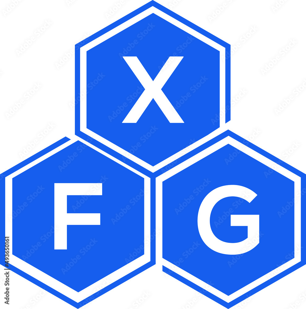 Obraz premium XFG letter logo design on White background. XFG creative initials letter logo concept. XFG letter design. 