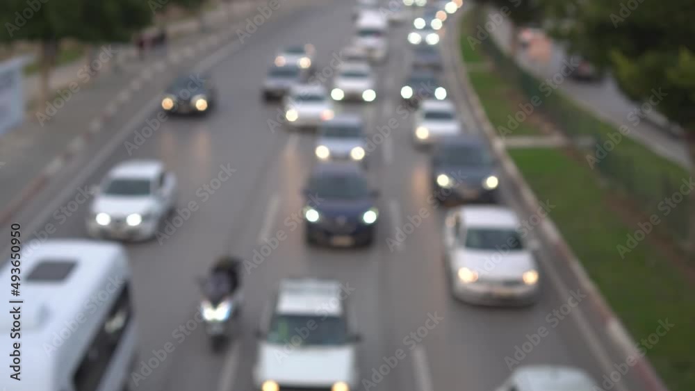 Blurred video of a traffic jam in Antalya. Blurred video of a traffic jam in Antalya.