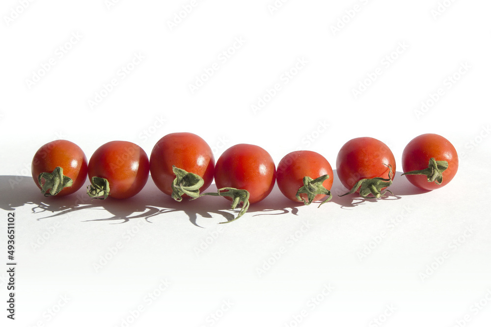 cherry tomatoes isolated white background. cherry tomatoes isolated white background.